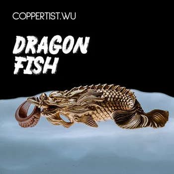 COPPERTIST.WU Dragon Ryby Keychain Zvierat prívesok na Dizajnér Ručné Kov Mosadz Príslušenstvo Prispôsobené Keychain Mužov, Darčeky