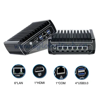 Core i5 GB 7200 i3 7100U - bez ventilátora Pfsense Mini PC 6*Intel Gigabit Lan RJ45 2.4 GHz DDR4 Ram Linux Firewall Smerovača DHCP Servera VPN