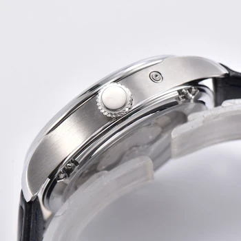Corgeut pánske Hodinky z Nerezovej Ocele Power Reserve Sledovať Kožené Automatické Mechanické náramkové hodinky