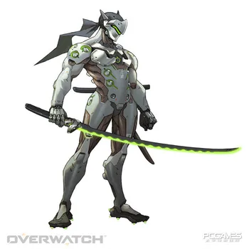 Cosplay Overwatch Hra Genji Zlého Ducha Plášť Nôž Shimada Genji Katana Role Hrať Hru PU Zbraň Model Hračka Prop Meč 103cm