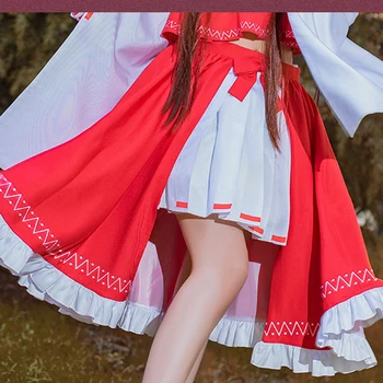 CosplayLove TouHou Projektu Hakurei Reimu Cosplay Kostým Červené Šaty Pre Dievčatá, Ženy, Vianoce, Halloween