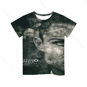 CR7 3D Vytlačené T Shirt Cristiano Ronaldo Unisex Topy 3D COOL Tričko O-Krku Streetwear Deti detský Oblečenie Chlapec Dievča Topy