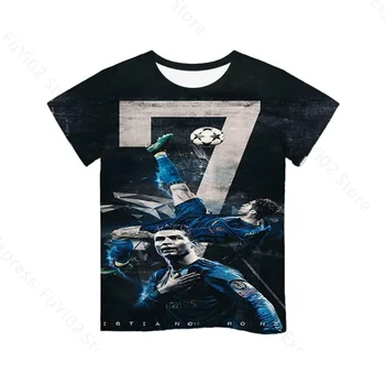 CR7 3D Vytlačené T Shirt Cristiano Ronaldo Unisex Topy 3D COOL Tričko O-Krku Streetwear Deti detský Oblečenie Chlapec Dievča Topy