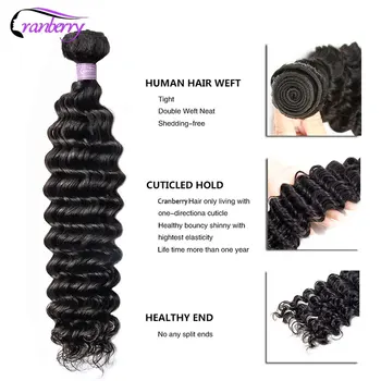 Cranberry Vlasy Remy Hlboké Vlny Zväzky Vysporiadať Môžete Kúpiť 3-4 Ks/Veľa Brazílsky Vlasy Zväzky Ľudské Vlasy Rozšírenia Prirodzené Farby
