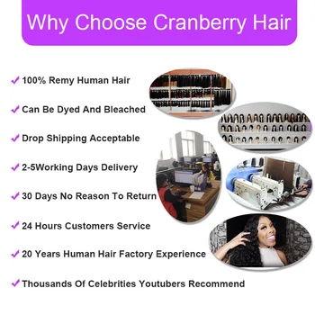 Cranberry Vlasy Remy Hlboké Vlny Zväzky Vysporiadať Môžete Kúpiť 3-4 Ks/Veľa Brazílsky Vlasy Zväzky Ľudské Vlasy Rozšírenia Prirodzené Farby