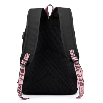CRAZY FLY Plátno USB nabíjanie batoh Študent Dievčatá Listov Tlač Školské tašky Teenage Cestovný batoh Reťazca Strapec ženy batoh
