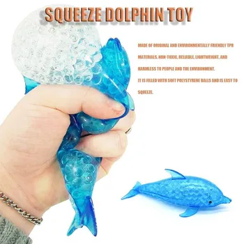 Creative Soft Dolphin Shark Odbúranie Stresu Squeeze Hračka Pre Deti Morský Živočích Model Dekompresný Ventil Loptu Deti Squeeze Hračky