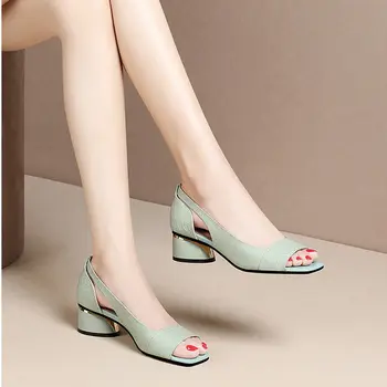 Cresfimix ženy móda típat prst ľahká váha zelená pošmyknúť na letné topánky lady bežné vysokej kvality vysokým podpätkom letné topánky a6406x
