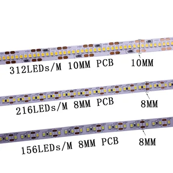 CRI80+ 5m/veľa mm 8 mm 10 mm PCB 156 216 312LEDs/M 2025 LED Pásy pásky DC12V Non vodotesný Flexibilný Svetlo jasnejšie, než 2835 5050