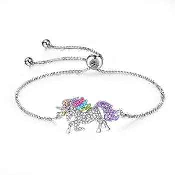 Crystal Drahokamu Jednorožec Náhrdelníky & Náramok Trendy Jednorožec Šperky Sady Pre Ženy, Darčeky Pre Dievčatá Rainbow Zvierat Šperky