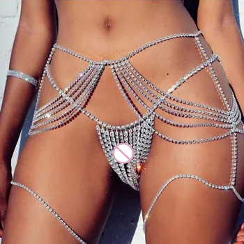 Crystal pás reťazca sexy viacvrstvových telo šperky Vintage duté z pláže reťazca móda pre ženy príslušenstvo
