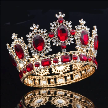 Crystal Svadobné Koruny Svadobné Headdress Kráľovná koruny Diadem Tiaras a Koruny, Vedúci Šperky Sprievod Vlasy Príslušenstvo