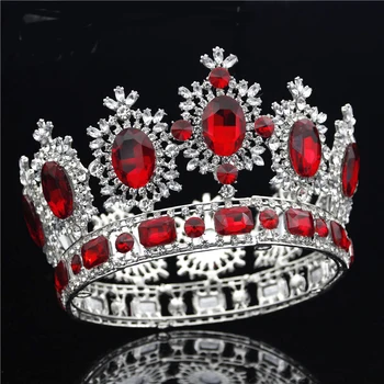 Crystal Svadobné Koruny Svadobné Headdress Kráľovná koruny Diadem Tiaras a Koruny, Vedúci Šperky Sprievod Vlasy Príslušenstvo