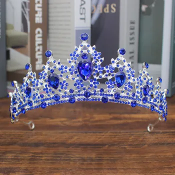 Crystal Tiara Korunu Kráľovnej Nevesta Diadem Čelenky Svadobné Svadobné Hlavu Šperky Príslušenstvo Ženy Vlasové Ozdoby Sprievod Headpiece