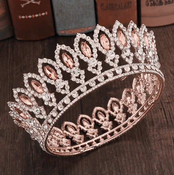 Crystal Vintage Royal Queen Kráľ Tiaras a Koruny, Muži/Ženy Sprievod Prom Diadem Vlasové Ozdoby, Svadobné Vlasy, Šperky, Doplnky