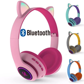 CT66 Uvedenie Mačka Ucho Bezdrôtový Bluetooth Headset S Mikrofónom LED Osvetlenie Herné Slúchadlá Roztomilý Štýl Slúchadlá Pre Deti