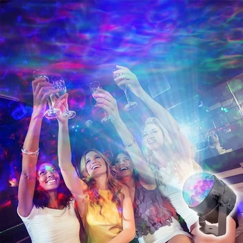 CUDZIE 6W 15 Farieb LED Vody Vlna Fáze Projekčná svetelný Efekt DJ, Disco Party Crystal Magic Ball Lampa S Diaľkovým ovládačom