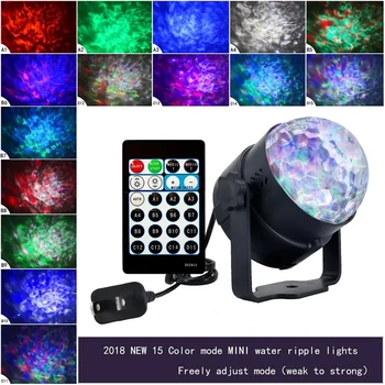 CUDZIE 6W 15 Farieb LED Vody Vlna Fáze Projekčná svetelný Efekt DJ, Disco Party Crystal Magic Ball Lampa S Diaľkovým ovládačom
