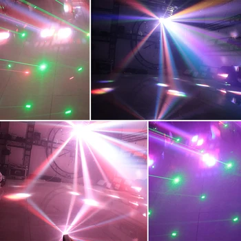 CUDZIE DMX RGBW LED Spot Laserový Lúč Projektora Strobo 3 V 1 Disco DJ Stage svetelný Efekt Party Dance Svadobné Motýľ Svetlo