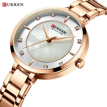 Curren ženy hodinky Jednoduchosť módne jednoduché, bežné quartz rose gold/modrá/zlatý/strieborný ružová/zlaté dámske hodinky čas dary