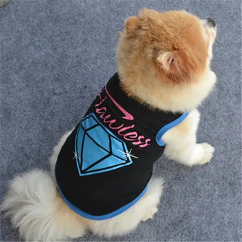 Cute Pet Dog Oblečenie, Módne Krásna Clothings Psov Super Malý Oblečenie Zábava Vesta Chihuahua Tlač Lete Čierna Ropa Perro