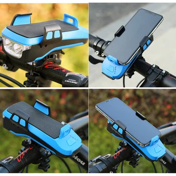 Cyklistické Svetlo USB Solárne Nabíjanie 5 V 1 Multifunkčné Horn Telefón Držiak na Predné Lampy Baterky Na Bicykli Led Požičovňa Svetlo svietidla