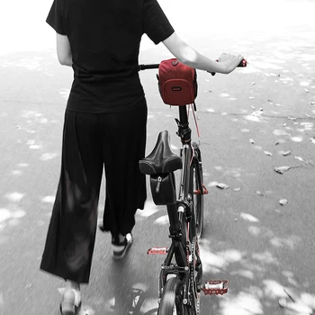 Cyklistické Tašky na Bicykli jazda na Bicykli Vonkajšie Nepremokavé Polyeste Predné Kôš Kôš Rám Rúrky Taška na Riadidlá Black patrí popruh