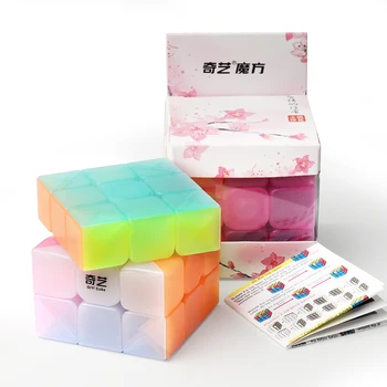 D-FantiX Qiyi Bojovník W Jelly 3x3 Rýchlosť Kocka 3x3x3 Stickerless Jelly Magic Cube Puzzle, Hračky pre Deti, Dospelých Darček pre Chlapcov, Dievčatá
