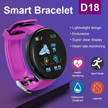 D18 Ženy Muži Športové Hodinky Smart Hodinky Fitness Sledovanie Krvného Tlaku A Srdcového Tepu Hodiny Smartwatch Vodotesný Náramok