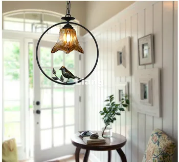 D37cm Nordic Prívesok lampa Bohemia Vintage Vták Vidieku Prívesok Svetlo Európskej LED E27 110V220V Dekorácie Prívesok na Čítanie Svetlo
