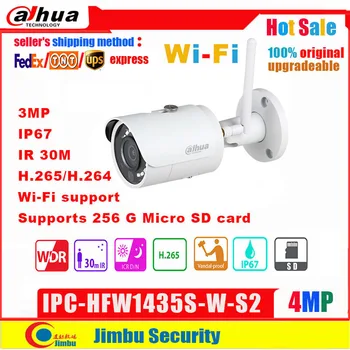 Dahua 4MP IP Kamera IPC-HFW1435S-W-S2 WIFI IR30M IP67 H. 265 IR30M Mini-Bullet Wi-Fi Sieťová Kamera Micro SD kartu
