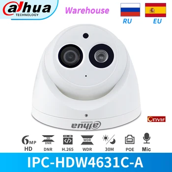 Dahua IP Kamera 6MP PoE IR Dome IPC-HDW4631C-Vstavaný Mikrofón Bezpečnostné CCTV Kamier Dohľadu Kovové Onvif Multi-Jazyk