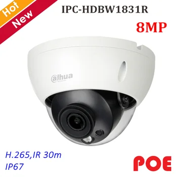 Dahua Nové 8MP IP Kamera IPC-HDBW1831R H. 264 H. 265 Vodotesný IP67 IR 30 metrov 2.8 mm, Fixný objektív 4 mm 6 mm Voliteľný Deň/Noc POE