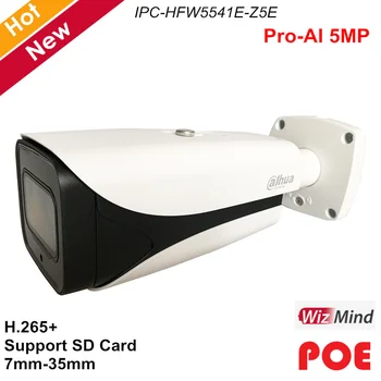 Dahua Wizmind 5MP IR Bullet POE IP Kamera IPC-HFW5541E-Z5E 7-35 mm Motorizované objektív H. 265+ Podpora SD Card 256G Bezpečnostné Kamery