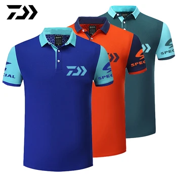 Daiwa 2020 Oblečenie Letné Športové Polo Tričko Rybárske Tričko Patchwork Priedušná Vonkajšia Bežecká Rybárske T-shirt Cyklistika Muži Topy