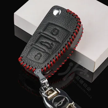 DAKATU Kožené Kľúča Vozidla Prípade Chery Tiggo 3 5 E3 E5 Bonus 3 Tlačidlá Smart Remote Fob Kryt Keychain Taška