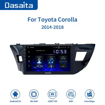 Dasaita Auto Multimediálne Android 10.0 pre Toyota Corolla Rádio 2016 TDA7850 10.2