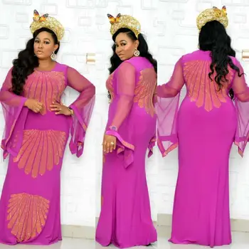 Dashiki Oka Prehrabať Rukáv Župan Afriky Šaty 2020 Nové Módy sexy ôk siete čipky večer party šaty Afriky šaty pre ženy