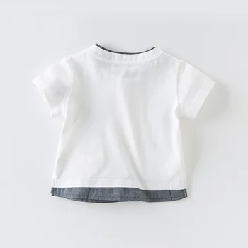 DB13965 dave bella baby chlapci lete dieťa dieťa fashion t-shirt batoľa top deti vysokej kvality tees pekný bavlnené oblečenie