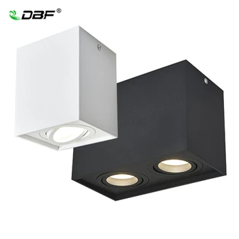 [DBF]Štvorca Uhol Nastaviteľné LED Povrchovú montáž Downlight s Vymeniteľnými GU10 LED Žiarovka 5W/7W/10W/14W LED Stropné Bodové Svietidlo