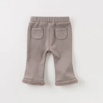 DBJ11909-2 dave bella zimné baby dievčatá módne masívneho čela vrecká, nohavice deti plnej dĺžke deti nohavice infant batoľa nohavice