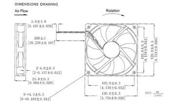 DC 12V 3 pin 12 cm 120x120x25 doska interface šasi, chladiaci ventilátor Chladiča Ventilátor