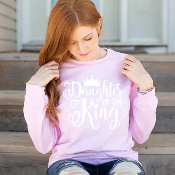 Dcéra Kráľa Mikina rosa feminina slogan mladé dievča slogan citát darček street style pulóvre tumblr čistej bavlny top