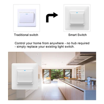 DE EÚ WiFi Smart Push Svetlo vypínač ButtonSmart Život Tuya Bezdrôtové Diaľkové Ovládanie Práce s Alexa Domovská stránka Google