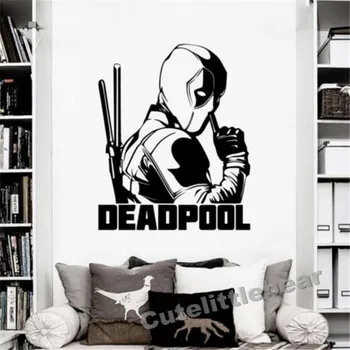 Deadpool Marvel Superhrdina Deti Odtlačkový Wall Art Nálepky Odtlačkový