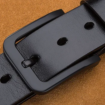Deepeel 3.8X105-160cm Luxusné Kvalitné Návrhára Pás Mens Formálne Black Pin Pracky Prvá Vrstva Cowhide Pásy Vyhovovali Príslušenstvo Darček
