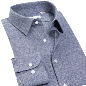 DEEPOCEAN Čistej bavlny kartáčovaný flanelové hrubé teplé tričko pánske jednoduché business bežné slim fit