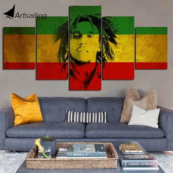 Dekoratívne Maľby 5 Kus HD Vytlačené bob marley Jamaica Maľovanie na Plátno Tlačiť Izba Dekor Plagát, Obraz na Plátne Umenie