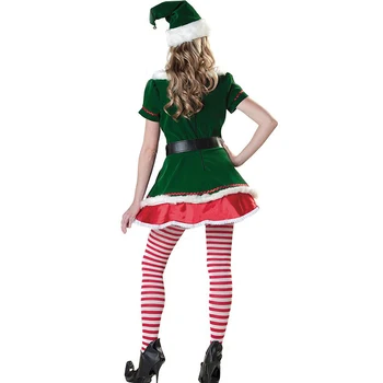 Deluxe Pre Dospelých Vianočný Kostým Santa Claus Zelené Vianoce Elf Pár Cosplay Karneval Macot Strany Maškarný