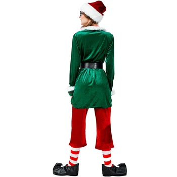 Deluxe Ženy Zelená Christmas Elf Cosplay Kostým Halloween Kostýmy Pre Dospelých Karneval Party Oblek